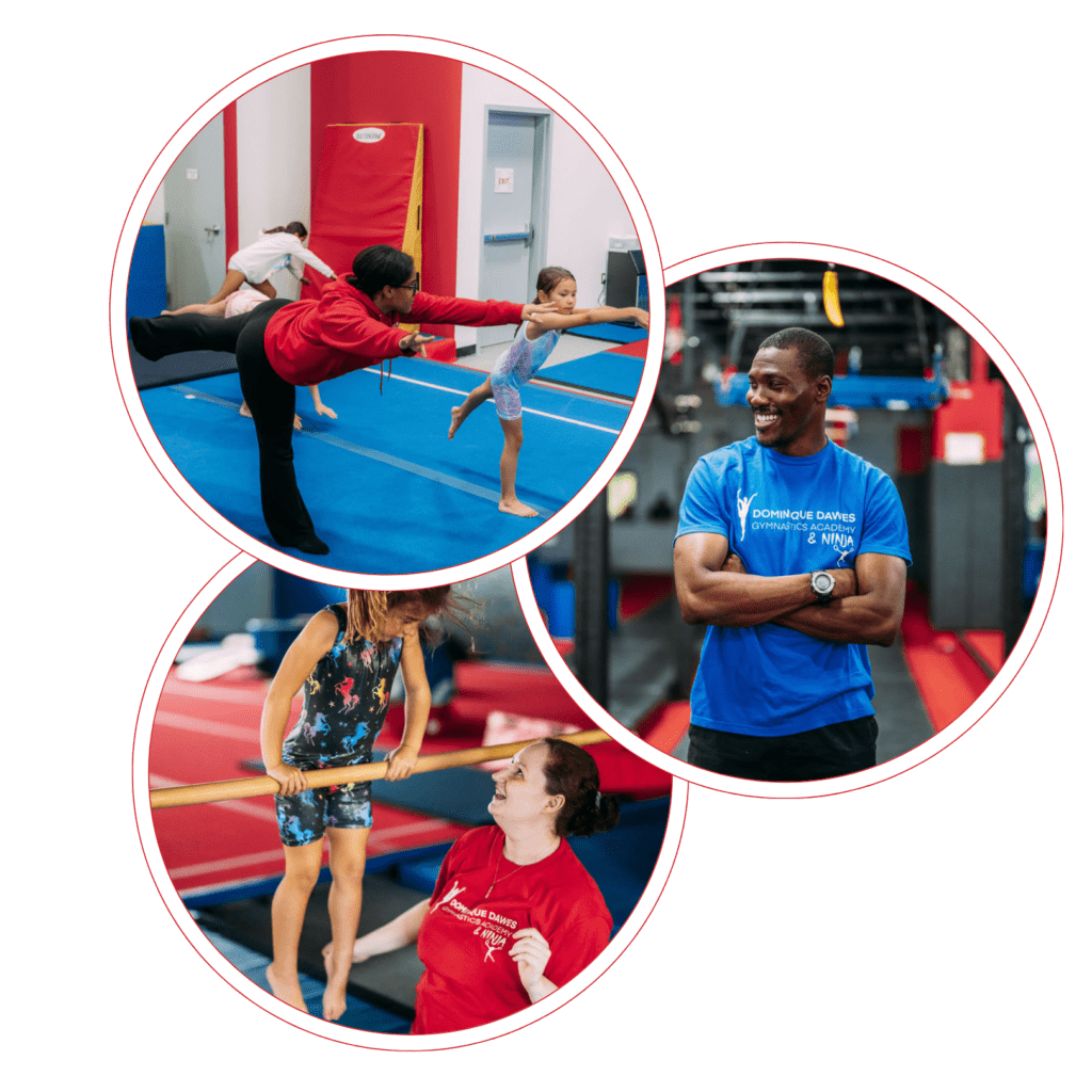 gymnastcs, kids with coaches