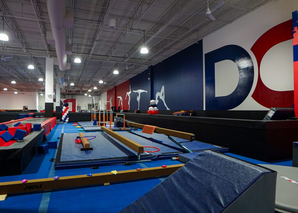 Photo of the Dominique Dawes Academy Gymnastics & Ninja facility.