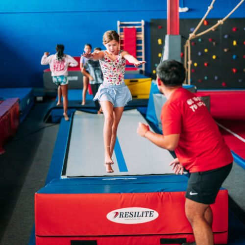 girl is ready to jump