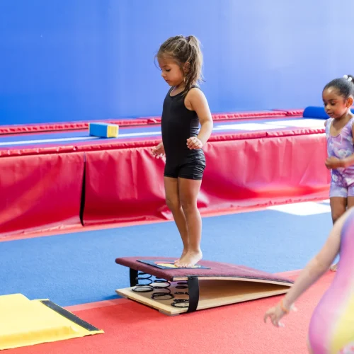 Toddler on springboard